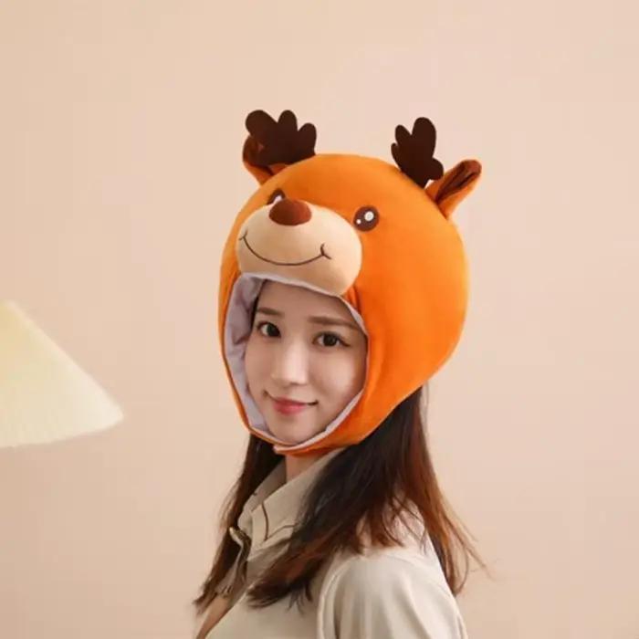 Chapeau en forme renne en peluche