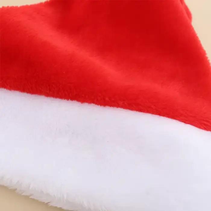 Chapeau de père noël en peluche rouge et blanc personnalisé