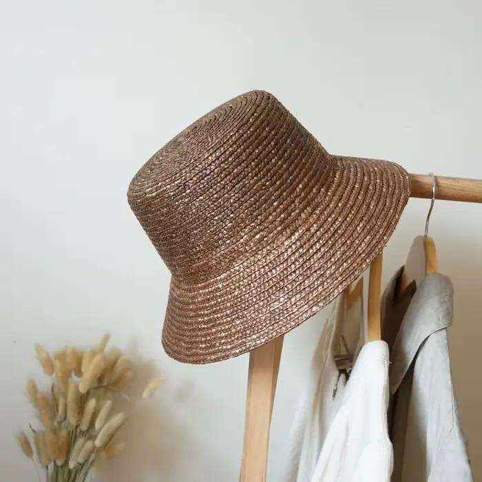 Chapeau d'été en paille de perles pour femme