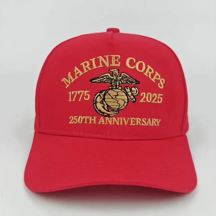Casquette de baseball officielle du Corps des Marines des États-Unis 250e anniversaire - Tricotée avec motif de logo