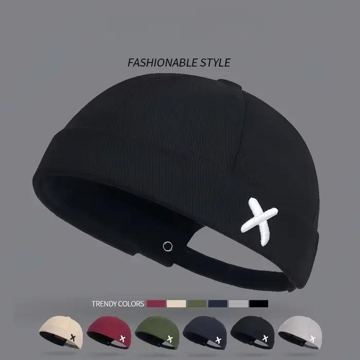 Nouveau chapeau dôme brodé ajustable style coréen sans bord pour le printemps et l'été