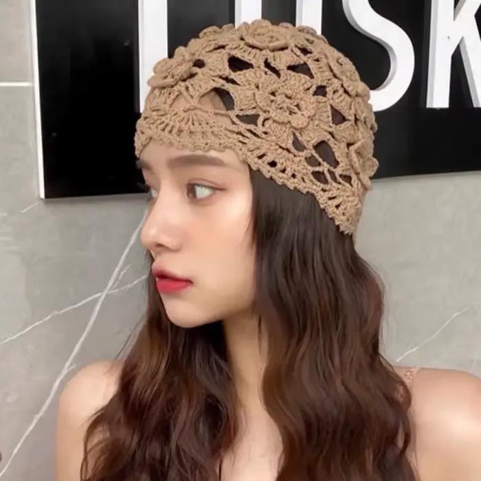 Chapeau Femme Printemps-Été Tressé Style Bohème Creux pour la Plage
