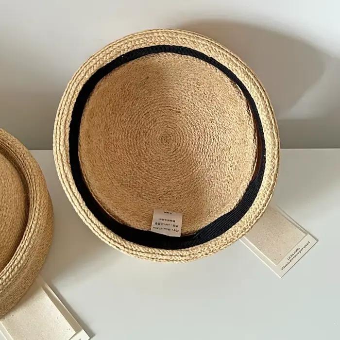 Nouveau Chapeau Docker en Paille de Raphia 100% Crocheté pour Femme