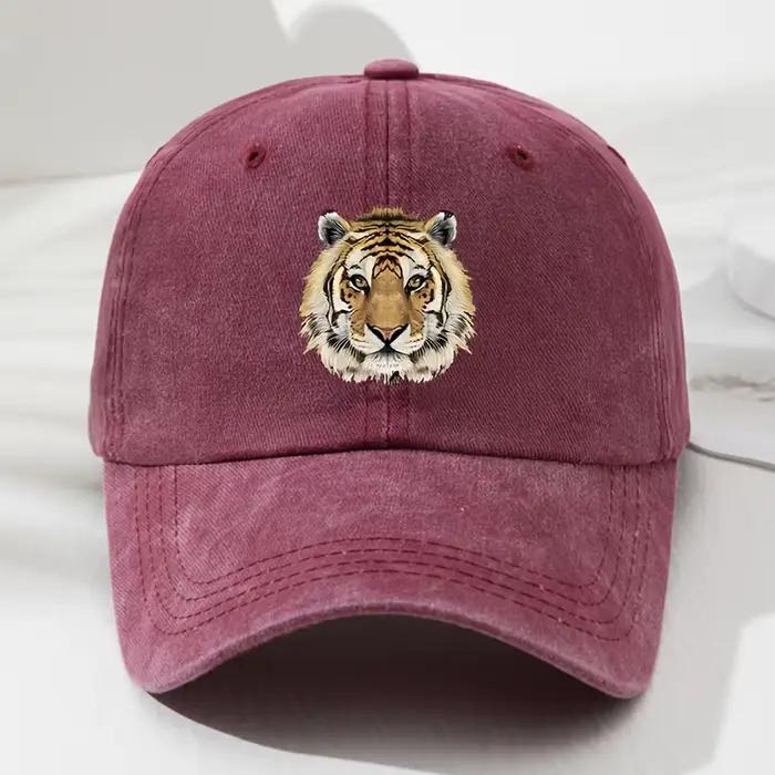Casquette de baseball souple imprimé tigre