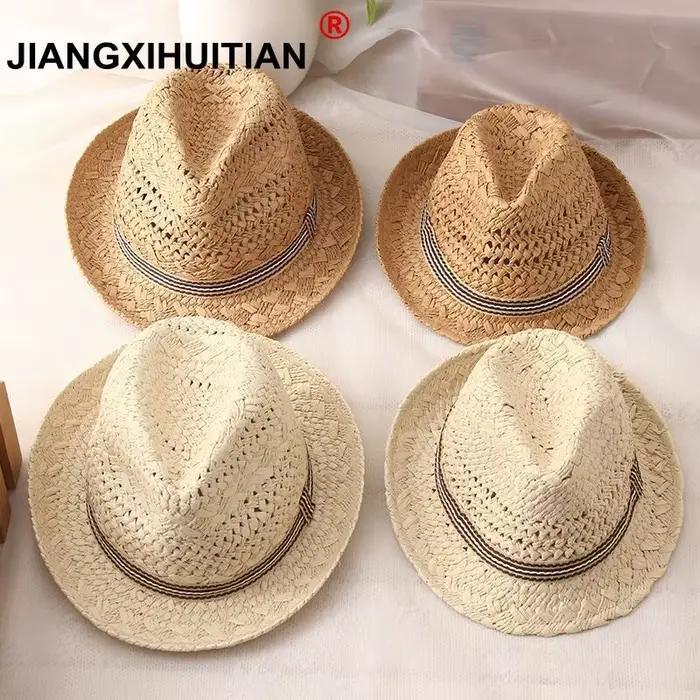 Chapeau de soleil en paille de raphia pour femmes et hommes
