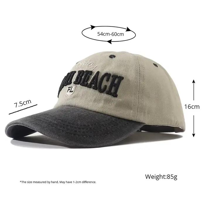 Miami Beach Letter Casquette de baseball brodée Hip Hop Snapback Chapeau réglable en coton