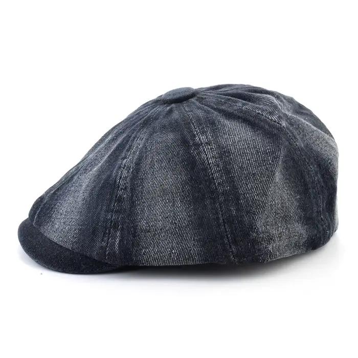 Chapeau béret en denim lavé pour hommes