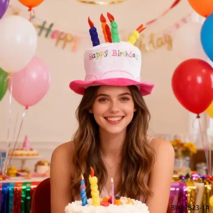 PESENAR Chapeau d’anniversaire rose
