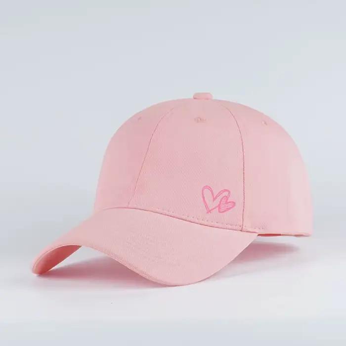 Casquette de baseball MLFO à double imprimé cœur rose