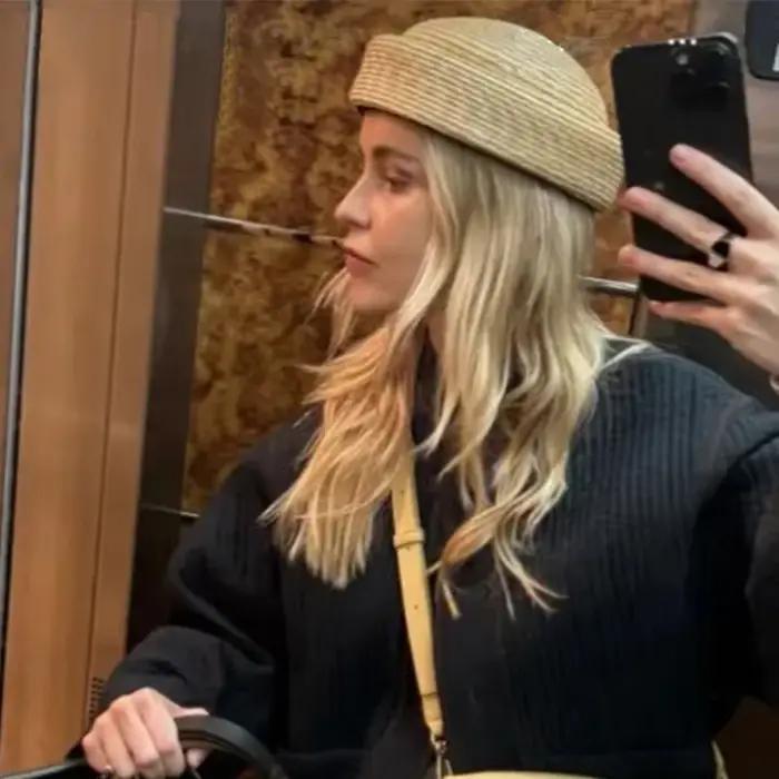Béret en paille tissé à la main pour femmes