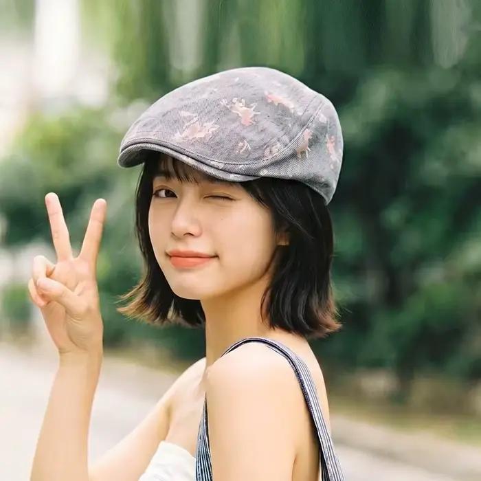 Chapeau bob imprimé pour femme