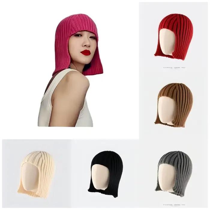 Chapeau tricoté pour perruque de fille chaude pour femmes