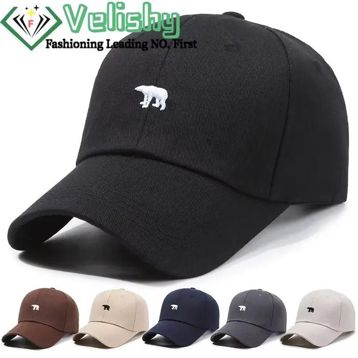 Casquette de Baseball nouveau printemps été solide chapeau de soleil brodé ours polaire hommes femmes coton casquettes