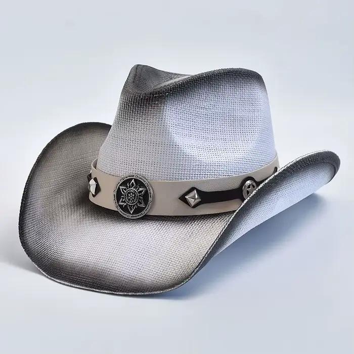 Chapeaux de paille de style occidental pour hommes et femmes