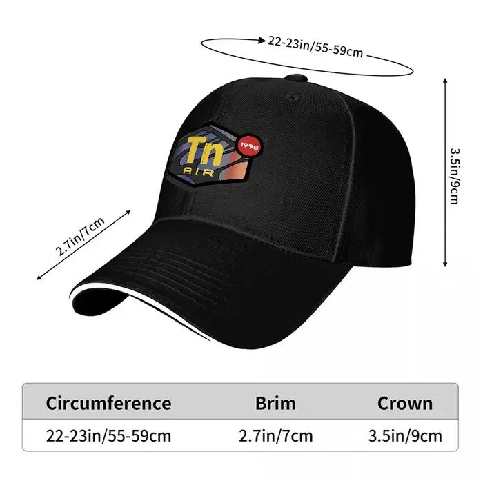 Casquette de baseball Tn Air 1998 noire avec patch coloré et bordure blanche