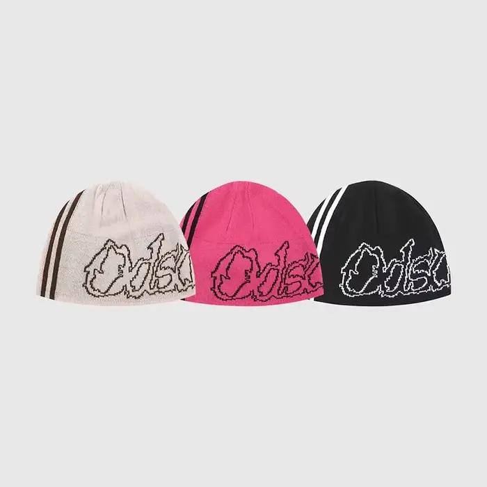 Bonnet unisexe avec lettre en tricot pour femme