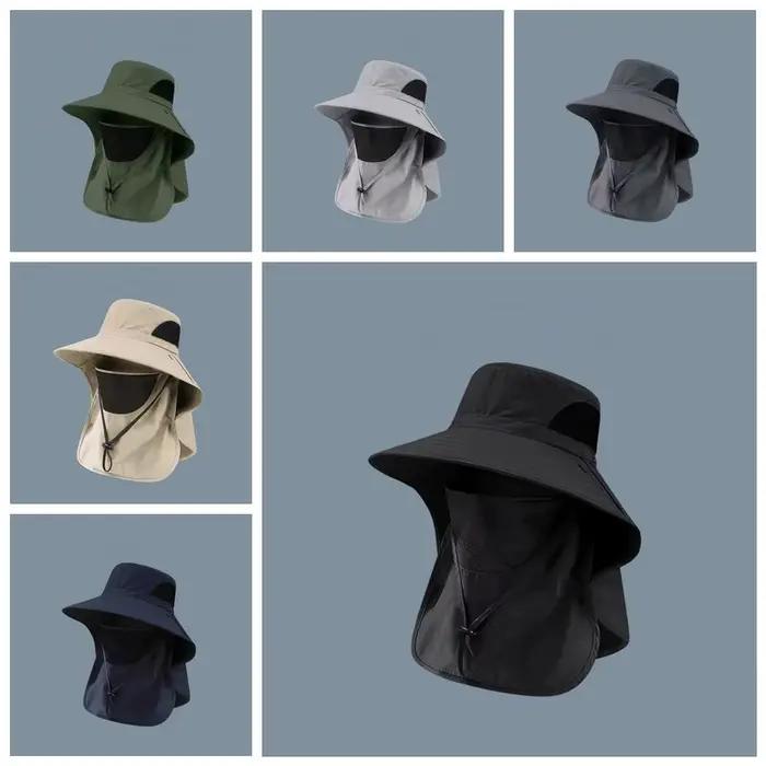 Chapeau de pêcheur à cordon amovible avec protection pour le cou