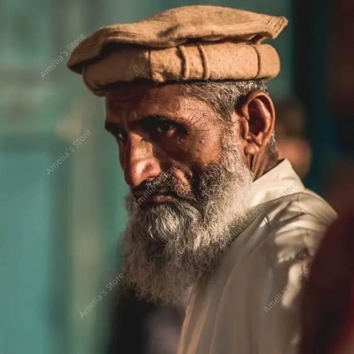 Pakul Chapeau traditionnel Afghan Pakol pour homme - Casquette d'hiver en laine artisanale Style Chitrali Bonnet tribal Chaud Skullcap Pakole