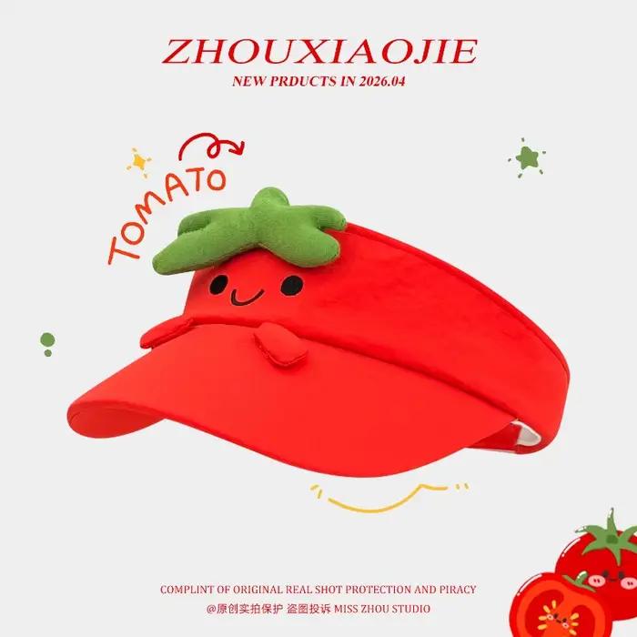 Casquette de baseball en peluche motif tomate mignonne