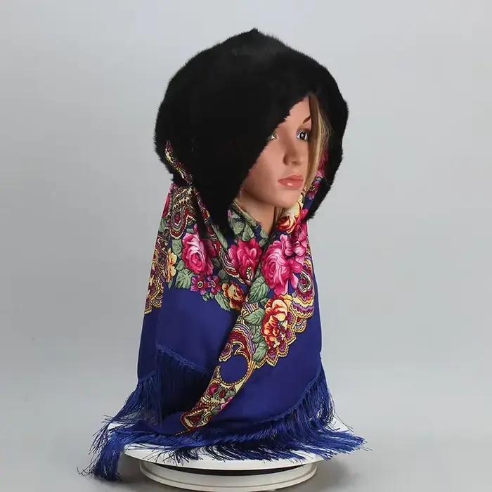 Chapeau à capuche en fourrure de vison pour femmes