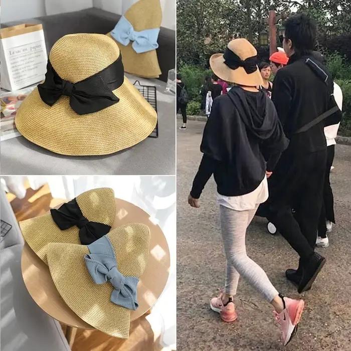 Chapeau de paille à nœud japonais pour femmes