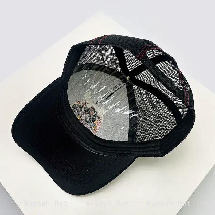 Casquettes de baseball brodées style hip-hop avec lettres de motard