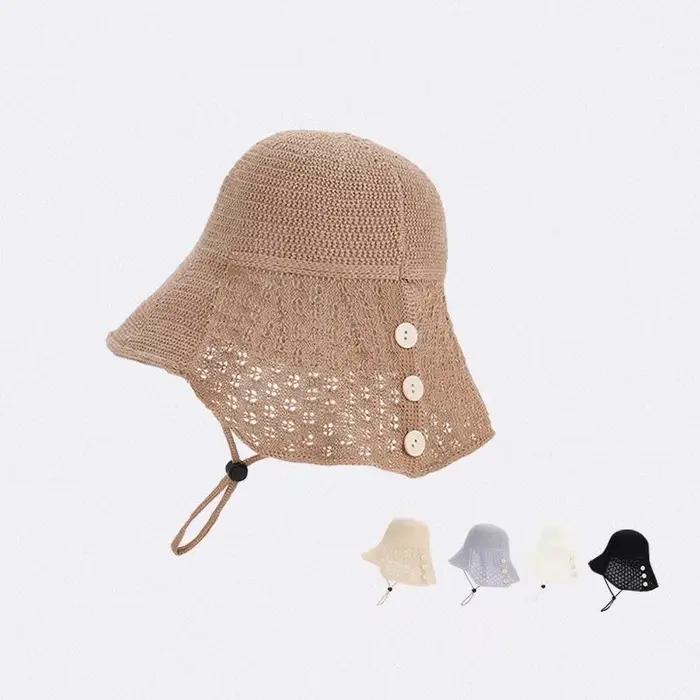 ☂ Chapeau de pêcheur ajouré tissé à la main