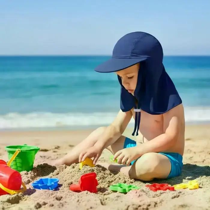 Chapeau de soleil anti-UV en soie glacée pour enfants