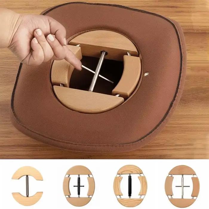 Support de chapeau compact et portable en bois