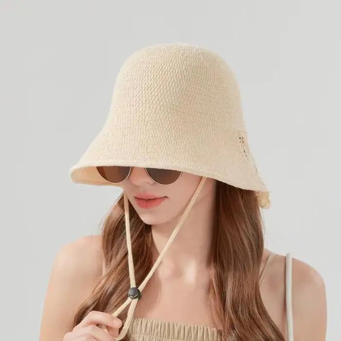 ☂ Chapeau de pêcheur ajouré tissé à la main
