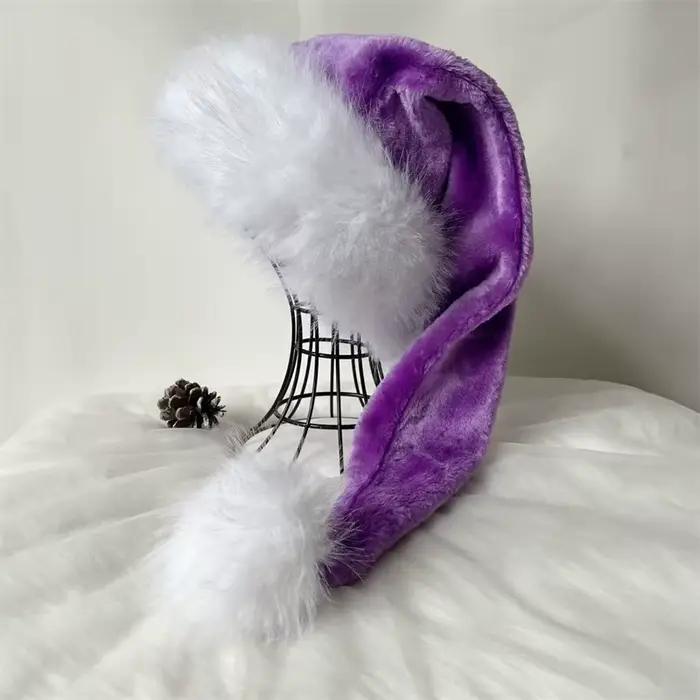 Chapeau de Père Noël en tissu doux pour adultes couleurs variées design festif pour les fêtes de fin d année et événements costumés