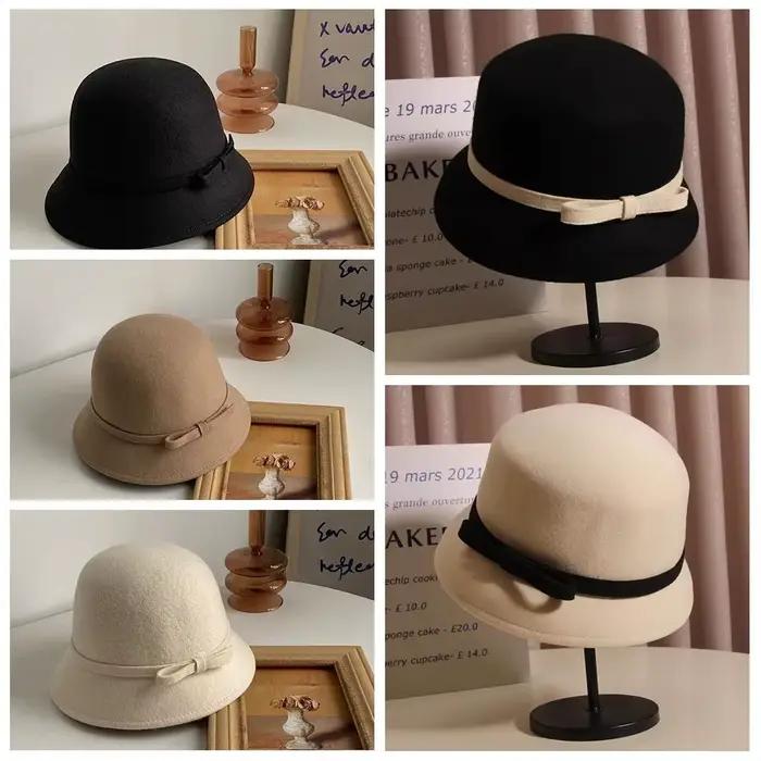 Chapeau formel en feutre style Hepburn