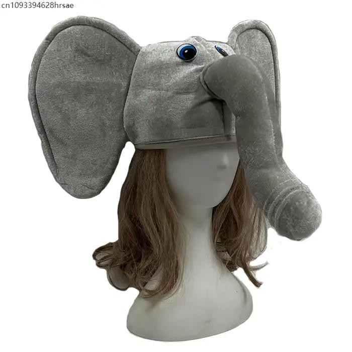 Adulte unisexe drôle Halloween Animal éléphant tronc casquettes en peluche