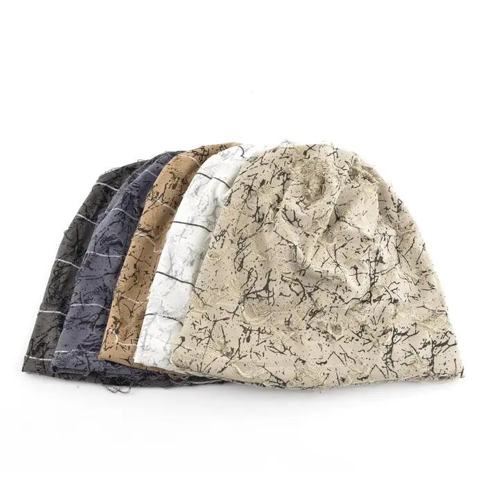 Bonnet imprimé marbre en détresse pour hommes et femmes