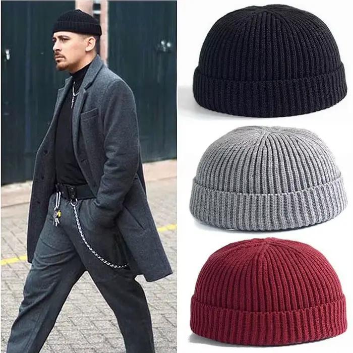 Bonnet d'hiver chaud sans bord pour hommes
