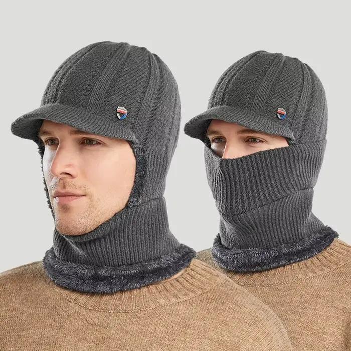 Chapeau tricoté doux et épais pour hommes