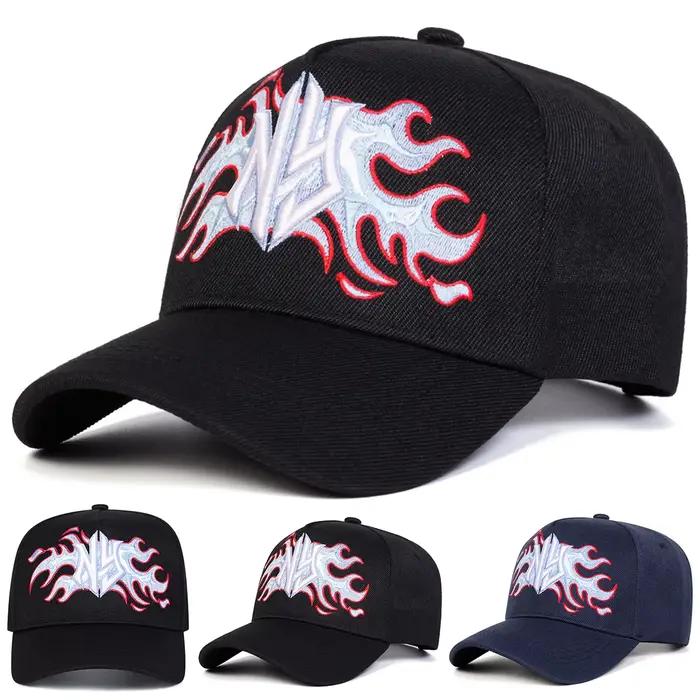 Casquettes de baseball unisexes avec broderie NY Flame