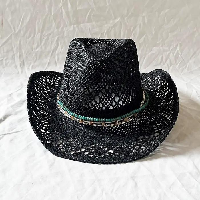 Chapeau de cow-girl en paille creuse