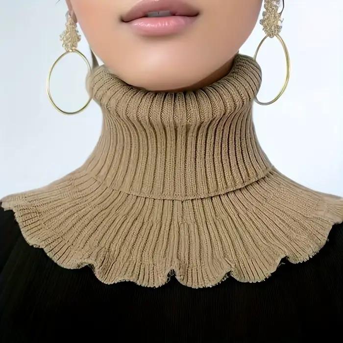 Faux foulard tricoté noir et blanc à la mode – doux