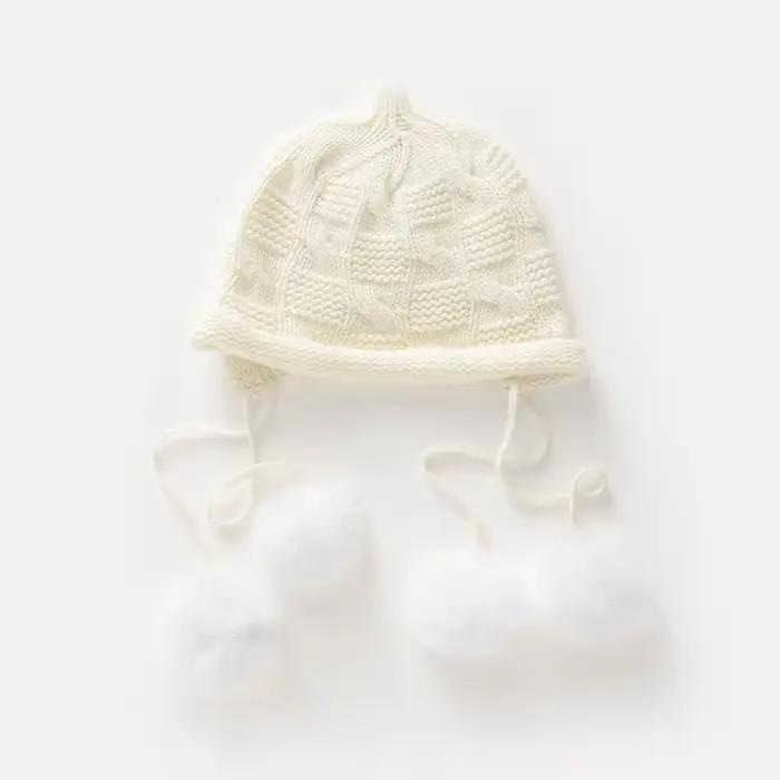 Chapeau tricoté avec pompon pour Protection des oreilles