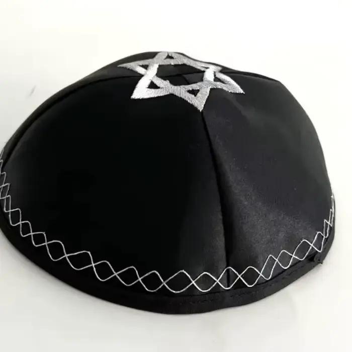 Nouvelle Kippa juive de forme ronde avec broderie