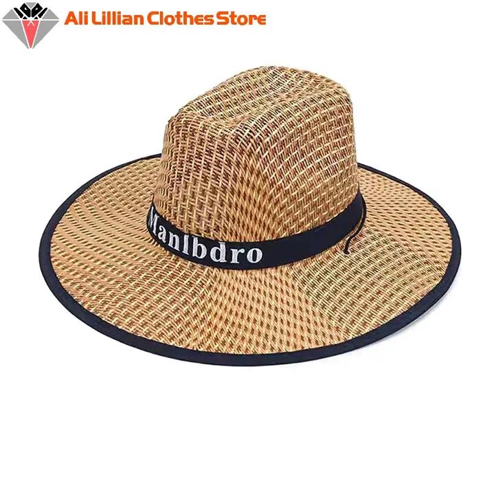Chapeau de paille Western Safenh Protection solaire Style unique pour Femmes Adultes Occasions extérieures Plage Pêche Construction