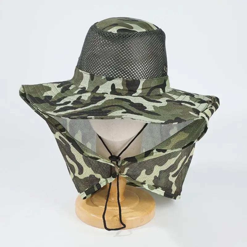 Chapeau de pêche d'extérieur à large bord pour homme, respirant, en maille, casquette de pêche, chap