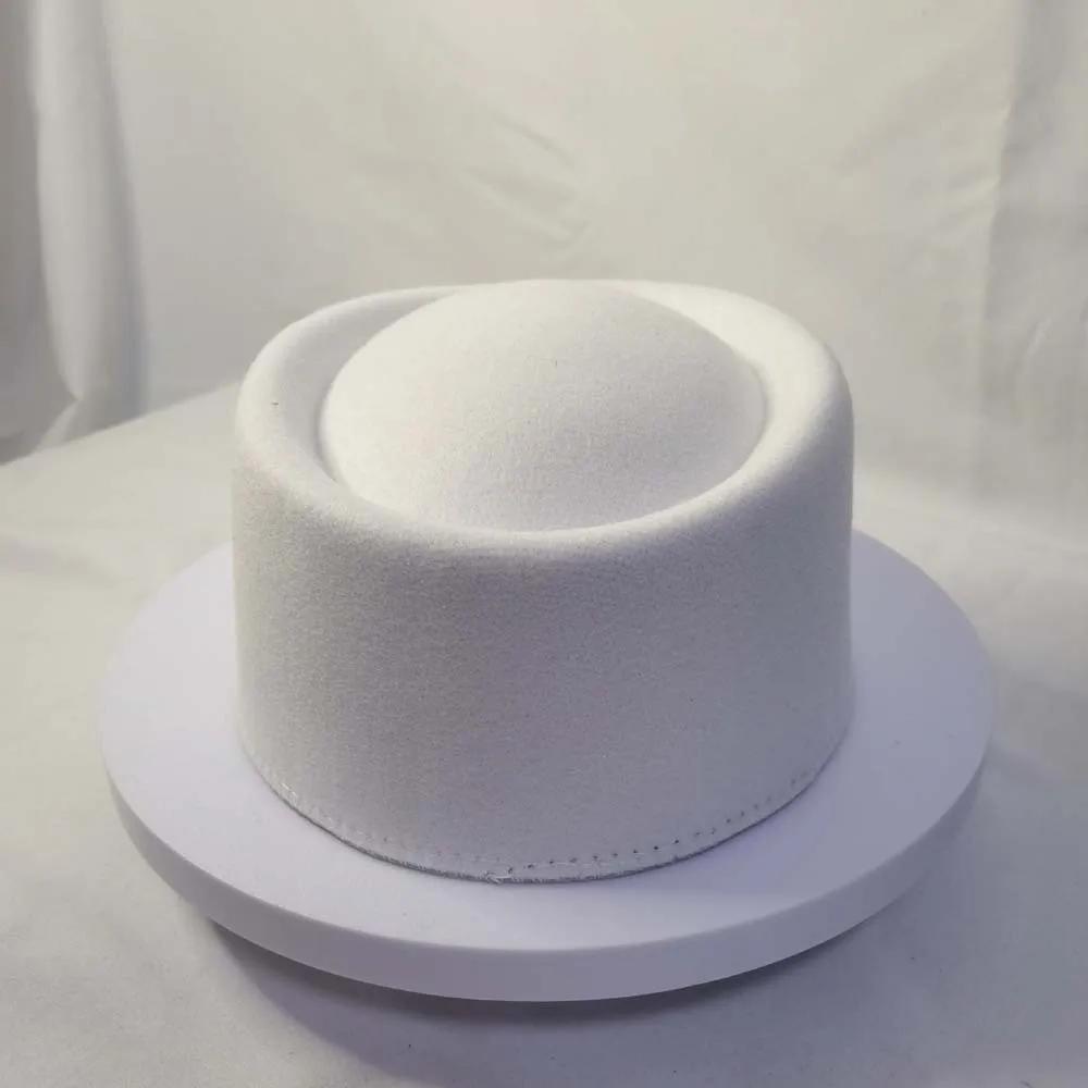 Chapeau Pillbox Vintage Style Hôtesse de l'Air, Chapeau Haut de Forme en Laine Couleur Unie Polyvale