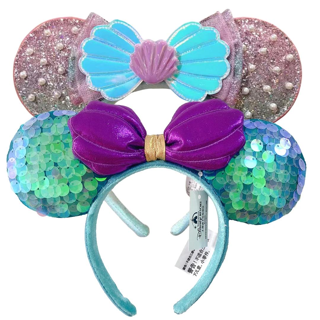 Bandeau d'oreille Disney Minnie Mouse, 2 pièces, nouvelle coiffure de princesse Disney pour vacances
