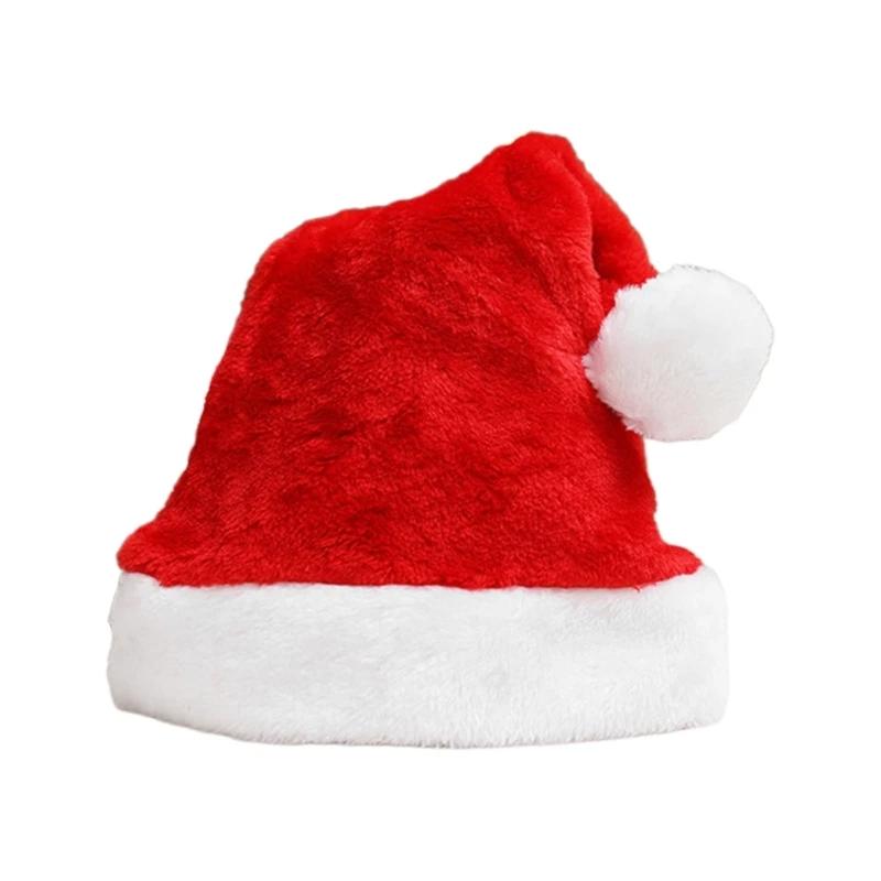 Chapeau de Père Noël en Velours Doux, Confortable, Traditionnel, Multi-documents, en Peluche, pour A