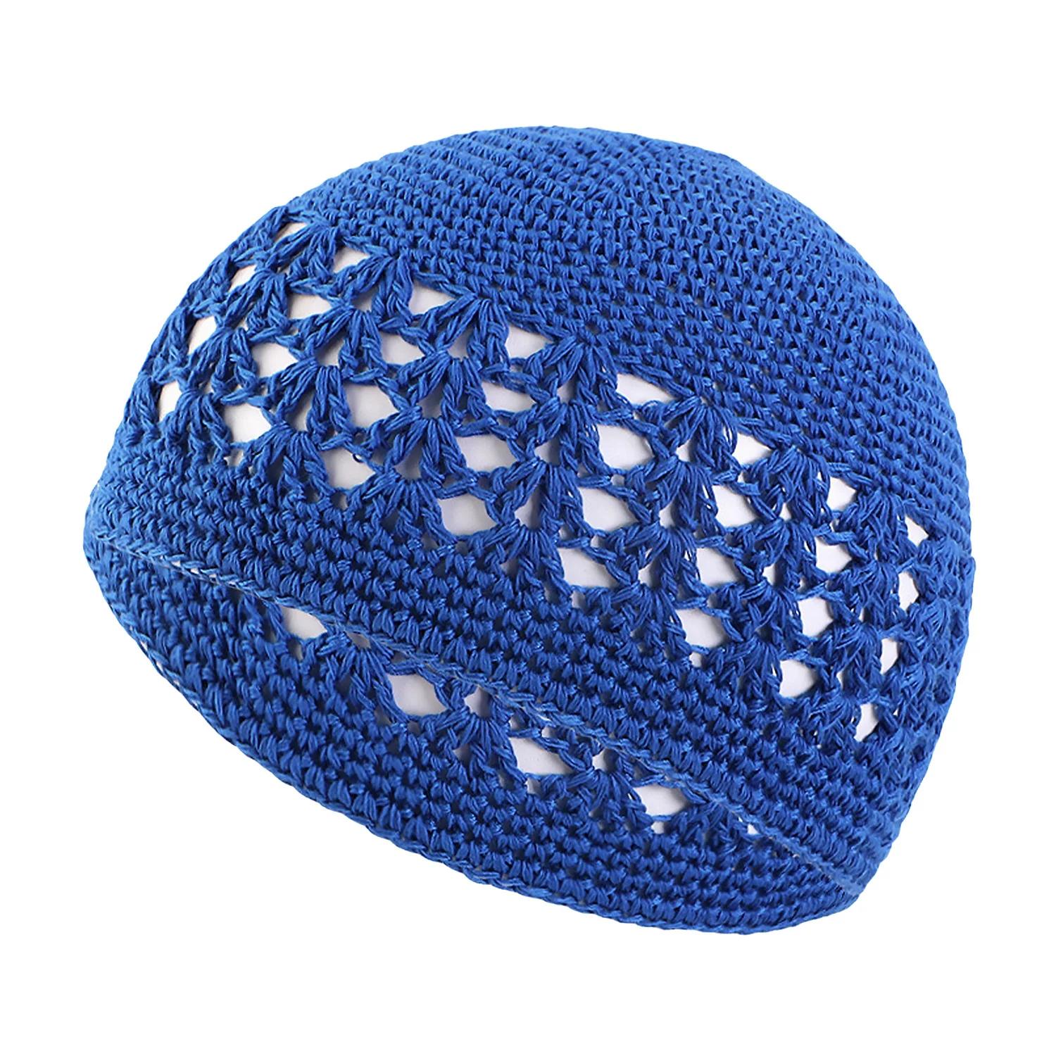 Nouveau Kufi casquette solide femmes hommes chapeaux de prière islamique islamique bonnet Kufi chape