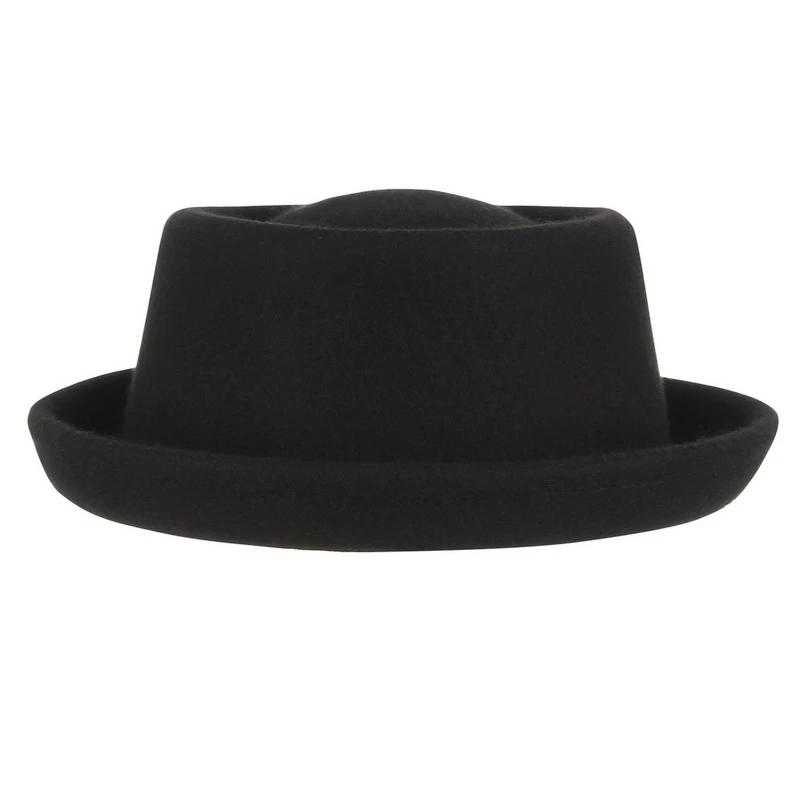 GEMVIE-Chapeau Classique en Feutre Doux pour Homme et Femme, Fedora à Bord Incurvé, 100% Laine, Auto