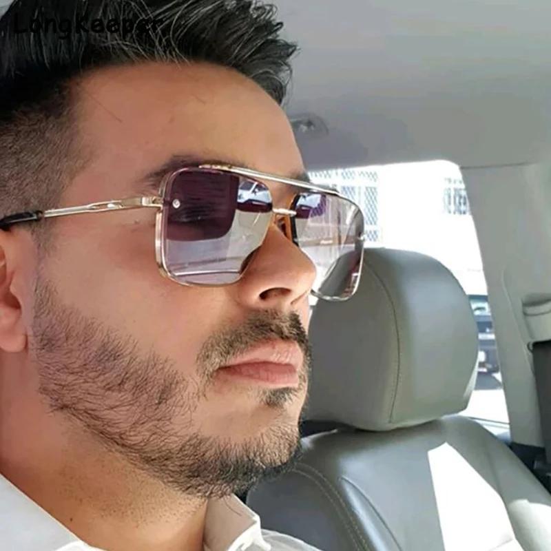 Lunettes de soleil dégradées pour hommes, grandes lunettes de soleil à monture métallique pour femme