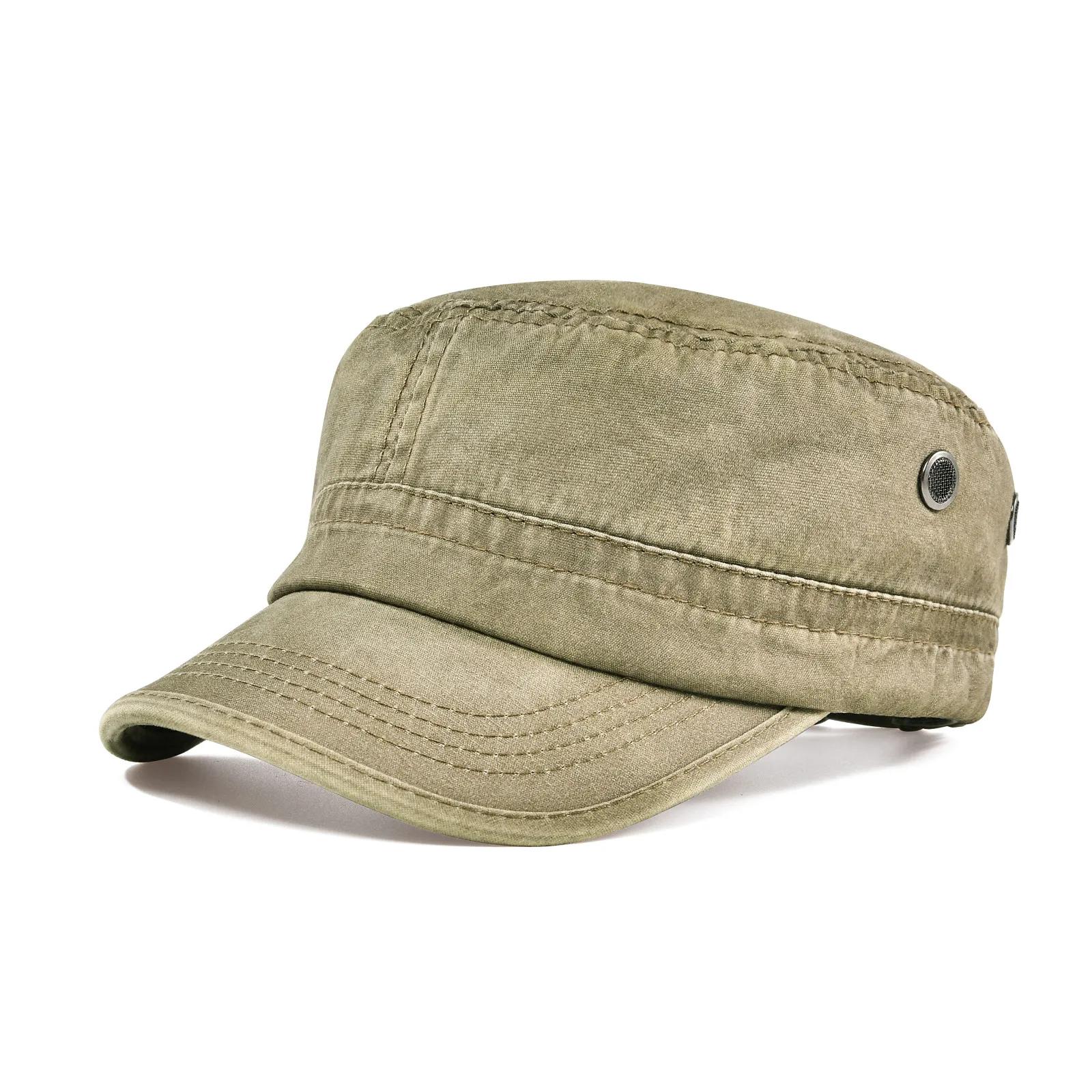 VOBOOM casquette militaire hommes coton lavé Design de mode casquette de Baseball plate haut armée c